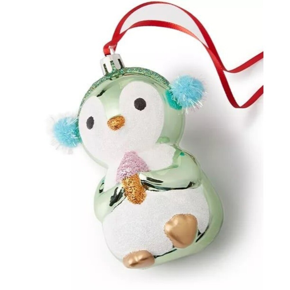 Macy’s Holiday Lane Sugar Plum Penguin with Earmuffs Ornament
